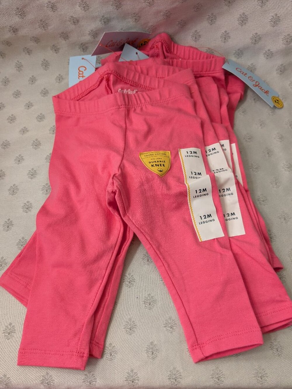 New!  Six Pair of Pink Leggings, Size 12 Months  From Cat & Jack